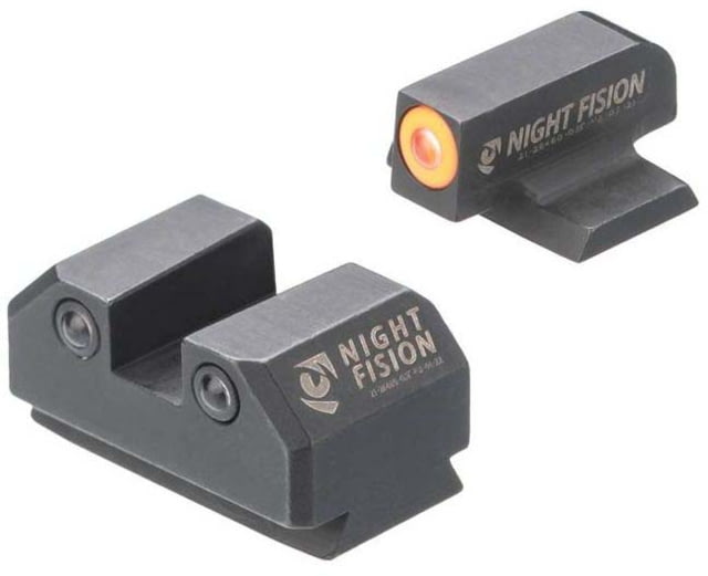 Night Fision Standard Height Night Sight Set Ruger Max 9 Orange Front Ring - Night Fision