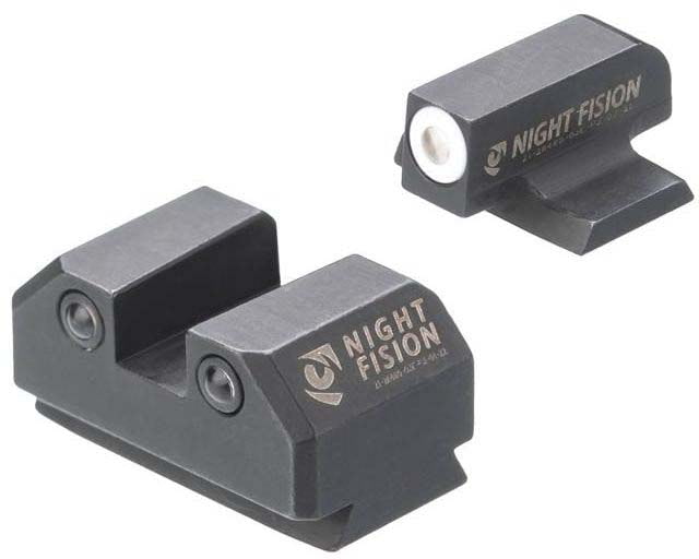 Night Fision Standard Height Night Sight Set Ruger Max 9 White Front Ring - Night Fision