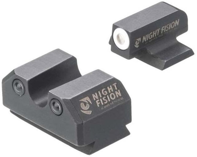 Night Fision Standard Height Night Sight Set Ruger Max 9 White Front Ring U Notch Rear - Night Fision