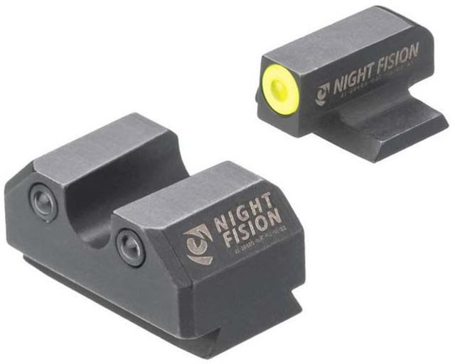 Night Fision Standard Height Night Sight Set Ruger Max 9 Yellow Front Ring U Notch Rear - Night Fision