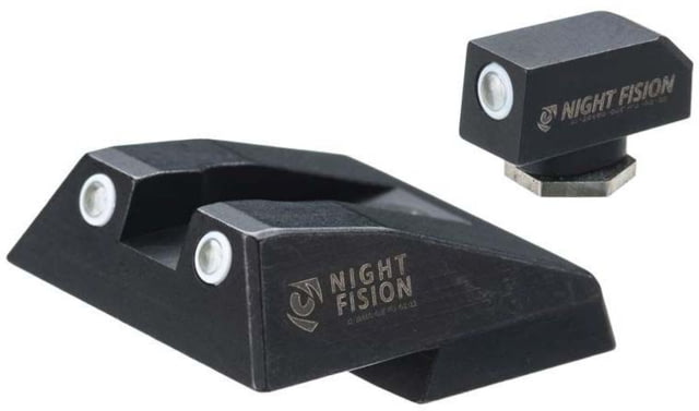 Night Fision Standard Height Night Sight Set SAR 9 White Front Ring White Rear Rings - Night Fision