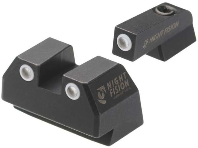 Night Fision Standard Height Night Sight Set SAR B6 White Front Ring White Rear Rings - Night Fision
