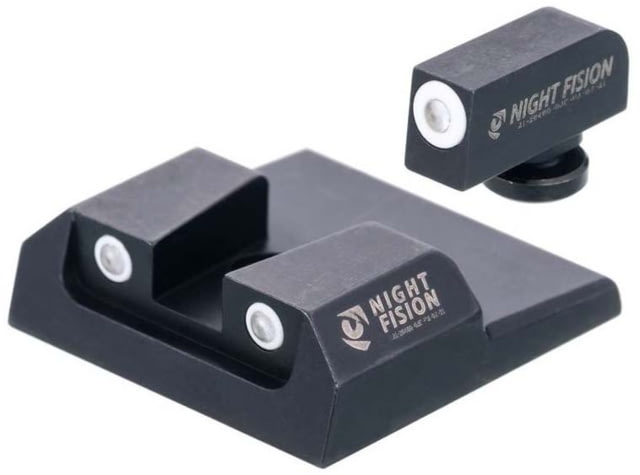 Night Fision Standard Height Night Sight Set Taurus G2c/G2/G3/TX22 White Front Ring White Rear Rings - Night Fision