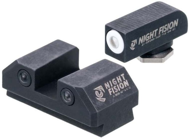 Night Fision Standard Height Night Sight Set Taurus G3c/GX4 White Front Ring - Night Fision