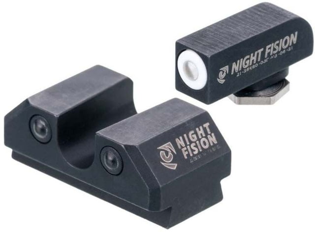 Night Fision Standard Height Night Sight Set Taurus G3c/GX4 White Front Ring U Notch Rear - Night Fision