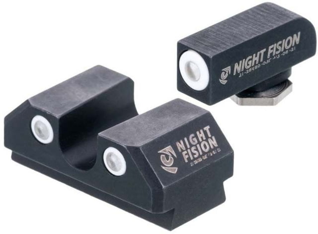 Night Fision Standard Height Night Sight Set Taurus G3c/GX4 White Front Ring U Notch White Rear Rings - Night Fision