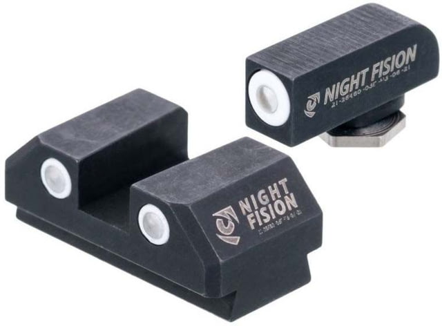 Night Fision Standard Height Night Sight Set Taurus G3c/GX4 White Front Ring White Rear Rings - Night Fision