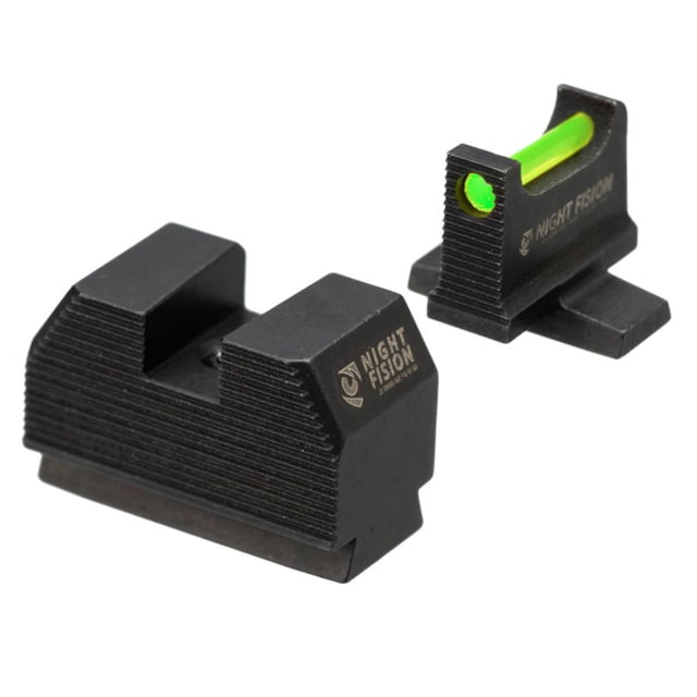 Night Fision Optic Height Fiber Sight Set Sig P320 w/ RMR/507c/SRO Green Front Black - Night Fision