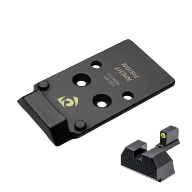 Night Fision Plate + Tritium Ylw Front Sight Combo RMR/507c to CZ-P10 Black - Night Fision