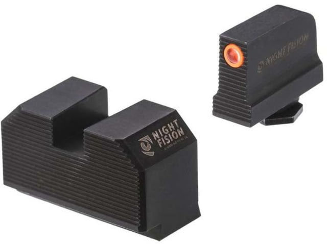 Night Fision Optics Ready Stealth Lower 1/3rd Night Sight Set Glock 17/19/34 w/ RMR/507c/SRO/ACRO Orange Front Ring Blank Rear Sight - Night Fision