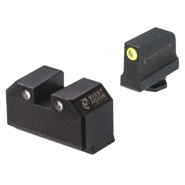 Night Fision Optics Ready Stealth Lower 1/3rd Night Sight Set Glock 17/19/34 w/ RMR/507c/SRO/ACRO Yellow Front Black - Night Fision