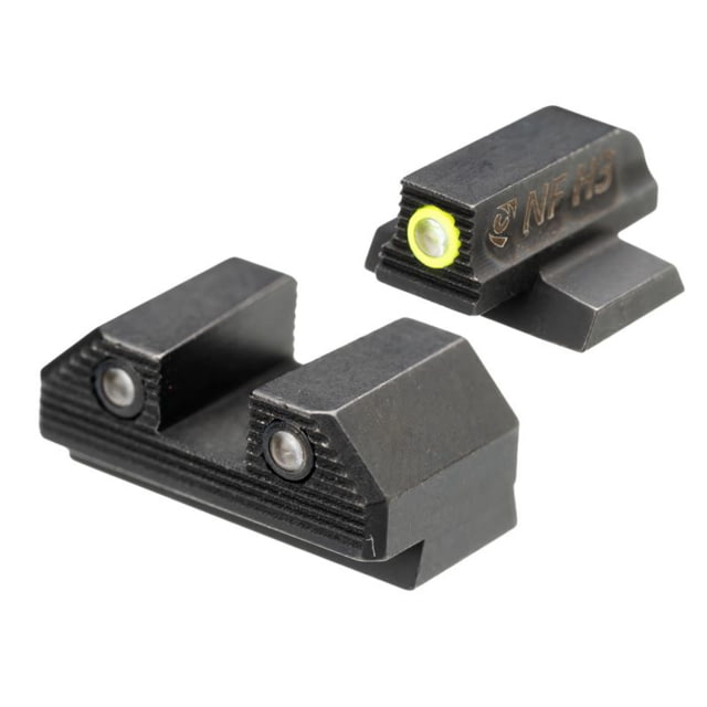 Night Fision Optics Ready Stealth Night Sight Set for Canik MC9/507k/EPS w/ Yellow Front Ring Black One Size - Night Fision