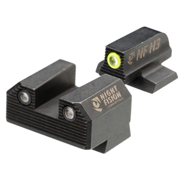 Night Fision Optics Ready Stealth Night Sight Set for Canik Mete SF and TP9 Pistols w/ Yellow Front Ring Black One Size - Night Fision