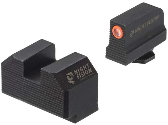 Night Fision Optics Ready Stealth Glock Night Sight Set Glock 17/19/34 Orange Front Ring Blank Rear Sight - Night Fision