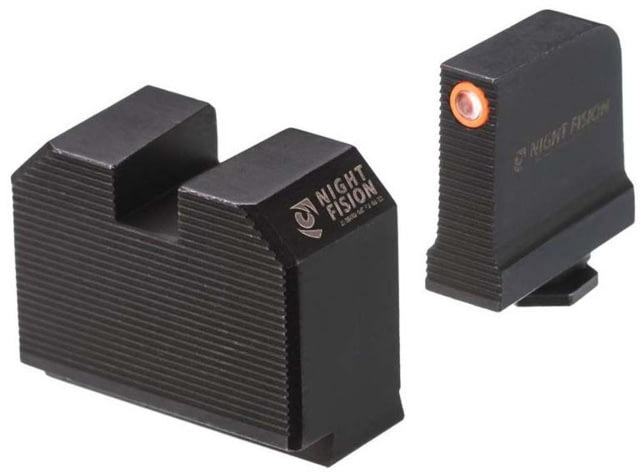 Night Fision Optics Ready Stealth Glock Night Sight Set Glock 17/19/34 w/ DPP/509t/Romeo Pro Orange Front Ring Blank Rear Sight - Night Fision