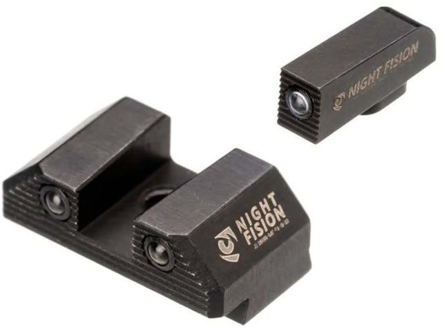 Night Fision Optics Ready Stealth Glock Night Sight Set Glock 19/17/45/23 w/ Holosun SCS Black Front - Night Fision