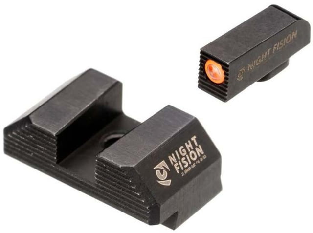 Night Fision Optics Ready Stealth Glock Night Sight Set Glock 19/17/45/23 w/ Holosun SCS Orange Front Blank Rear - Night Fision
