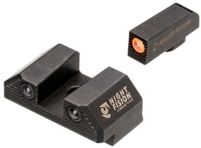 Night Fision Optics Ready Stealth Glock Night Sight Set Glock 19/17/45/23 w/ Holosun SCS Orange Front - Night Fision