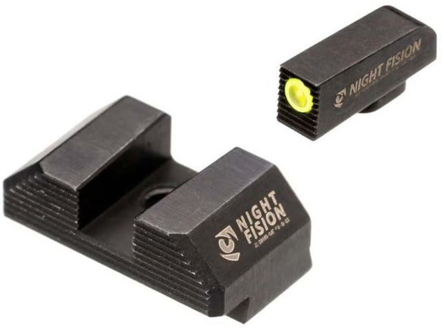 Night Fision Optics Ready Stealth Glock Night Sight Set Glock 19/17/45/23 w/ Holosun SCS Yellow Front Blank Rear - Night Fision