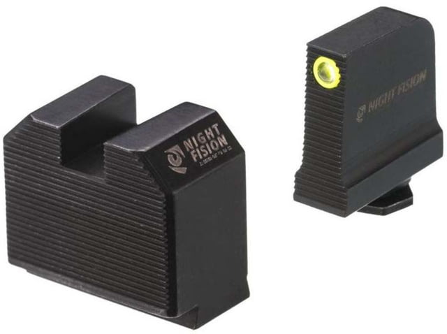 Night Fision Optics Ready Stealth Glock Night Sight Set Glock 43/43x w/ RMRcc Yellow Front Ring Blank Rear Sight - Night Fision