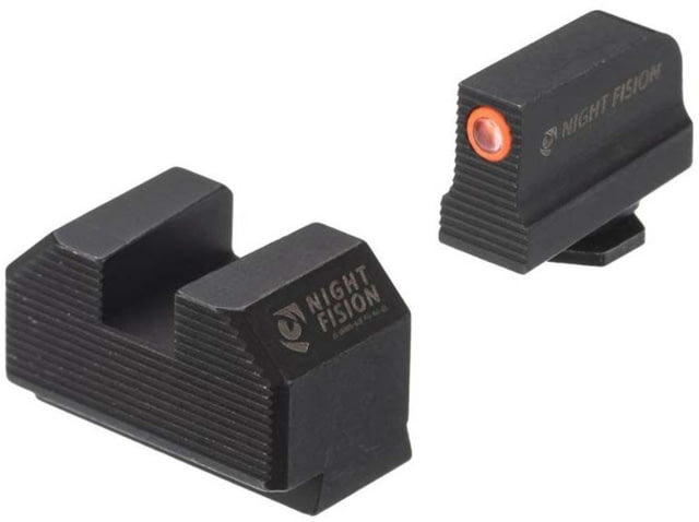 Night Fision Optics Ready Stealth Glock Night Sight Set Glock 48 w/ 507k Orange Front Ring Blank Rear Sight - Night Fision