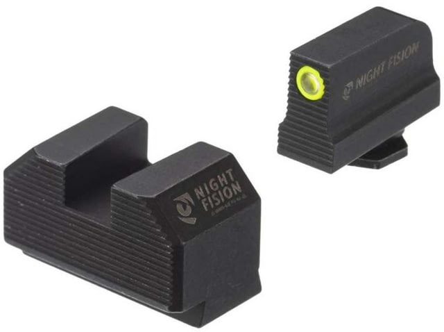 Night Fision Optics Ready Stealth Glock Night Sight Set Glock 48 w/ 507k Yellow Front Ring Blank Rear Sight - Night Fision