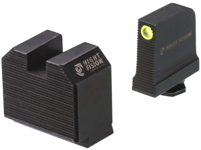 Night Fision Optics Ready Stealth Glock Night Sight Set Glock 48 w/ RMRcc Yellow Front Ring Blank Rear Sight - Night Fision