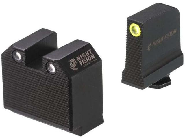 Night Fision Optics Ready Stealth Glock Night Sight Set Glock 48 w/ RMRcc Yellow Front Ring - Night Fision