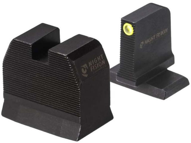 Night Fision Optics Ready Stealth Heckler & Koch Night Sight Set HK VP9 w/ DPP/509t/Acro Yellow Front Ring Blank Rear Sight - Night Fision