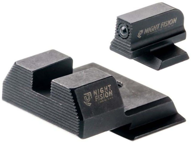 Night Fision Optics Ready Stealth Smith & Wesson Night Sight Set S&W M&P Shield Plus w/ 507k- Black Front Ring Blank Rear Sight - Night Fision
