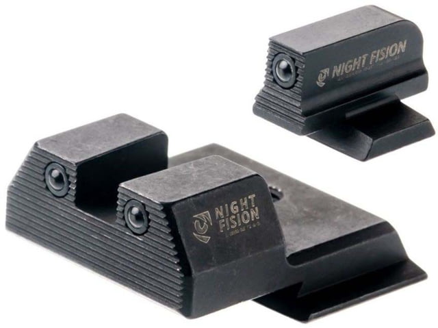 Night Fision Optics Ready Stealth Smith & Wesson Night Sight Set S&W M&P Shield Plus w/ 507k Black Front Ring - Night Fision