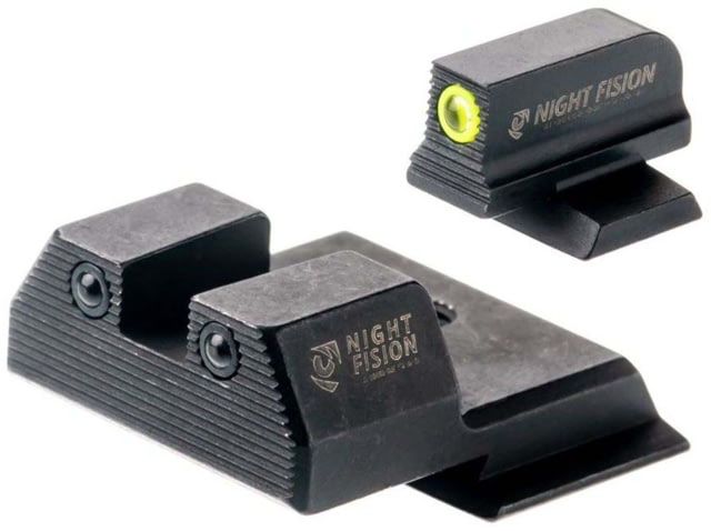 Night Fision Optics Ready Stealth Smith & Wesson Night Sight Set S&W M&P Shield Plus w/ 507k Yellow Front Ring - Night Fision
