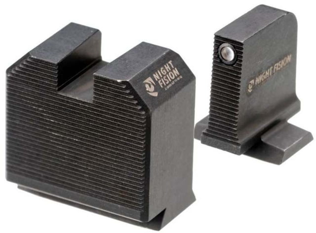 Night Fision Optics Ready Stealth Smith & Wesson Night Sight Set S&W M&P w/ DPP/509t/Acro Black Front Ring Blank Rear Sight - Night Fision