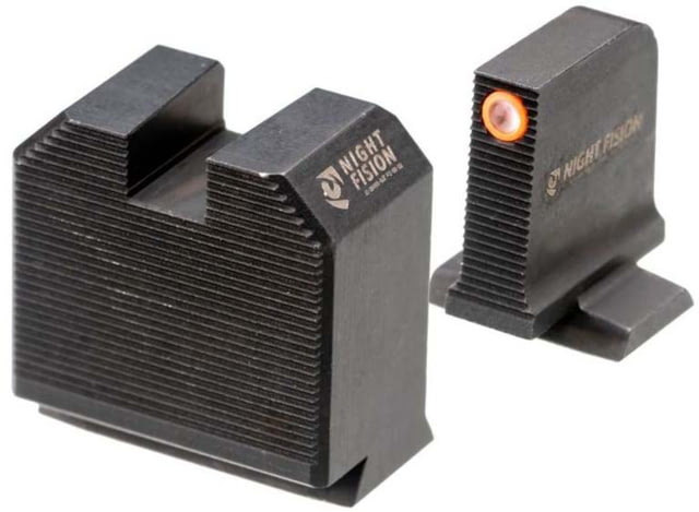 Night Fision Optics Ready Stealth Smith & Wesson Night Sight Set S&W M&P w/ DPP/509t/Acro Orange Front Ring Blank Rear Sight - Night Fision