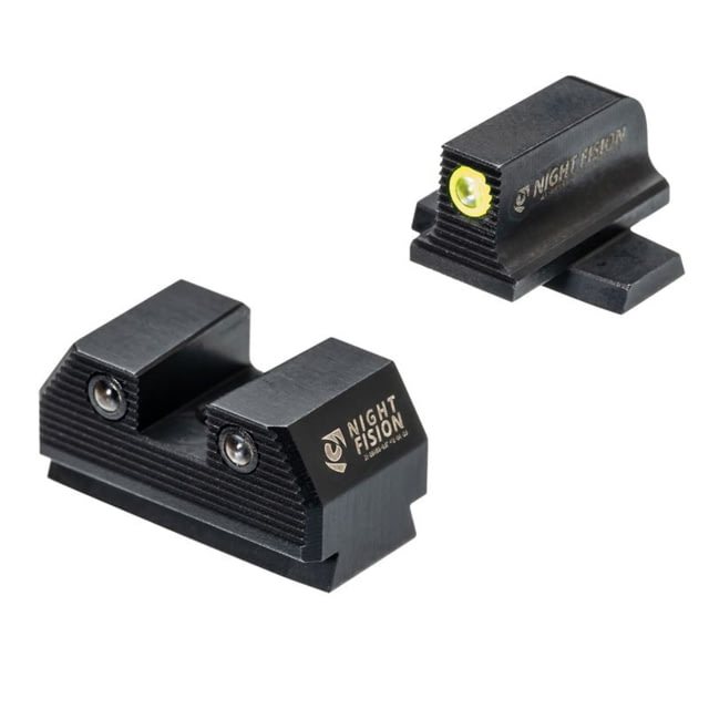 Night Fision Optics Ready Stealth Night Sight Set for Sig P365/507k w/ Yellow Front Ring Black One Size - Night Fision