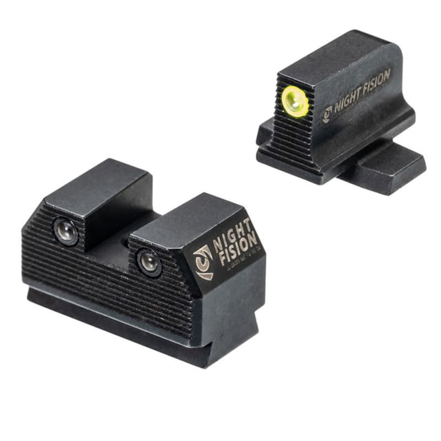 Night Fision Optics Ready Stealth Night Sight Set for Sig P365/P320/EPS w/Yellow Front Ring Black One Size - Night Fision