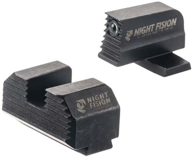 Night Fision Optics Ready Stealth Springfield Armory Night Sight Set Springfield Hellcat OSP/XD-S w/ 507k Black Front Ring Blank Rear Sight - Night Fision