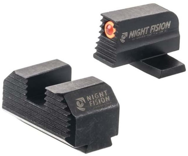 Night Fision Optics Ready Stealth Springfield Armory Night Sight Set Springfield Hellcat OSP/XD-S w/ 507k Orange Front Ring Blank Rear Sight - Night Fision