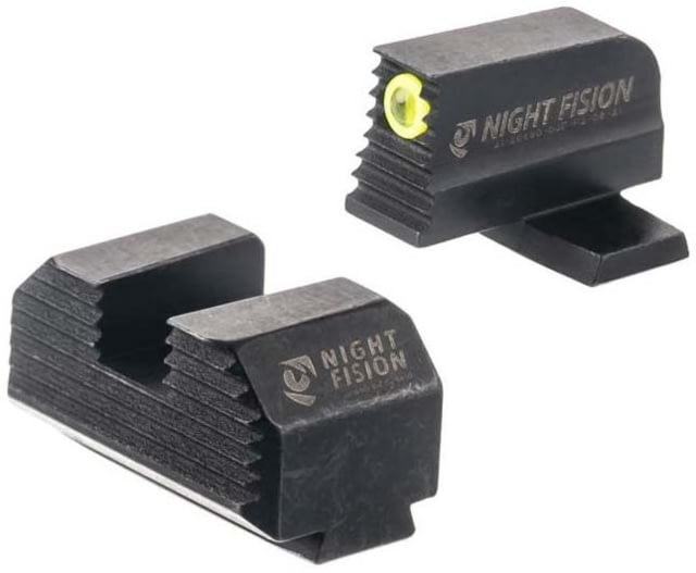 Night Fision Optics Ready Stealth Springfield Armory Night Sight Set Springfield Hellcat OSP/XD-S w/ 507k Yellow Front Ring Blank Rear Sight - Night Fision