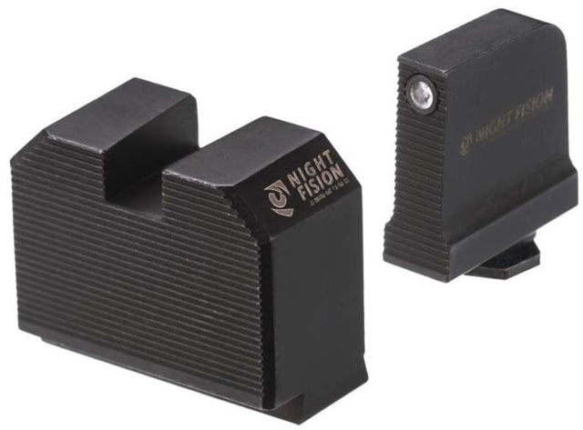 Night Fision Optics Ready Stealth Night Sight Set Walther PDP w/ DPP/509t/Romeo Pro Black Front Ring Blank Rear - Night Fision