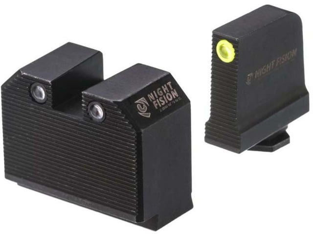 Night Fision Optics Ready Stealth Night Sight Set Walther PDP w/ DPP/509t/Romeo Pro Yellow Front Ring - Night Fision