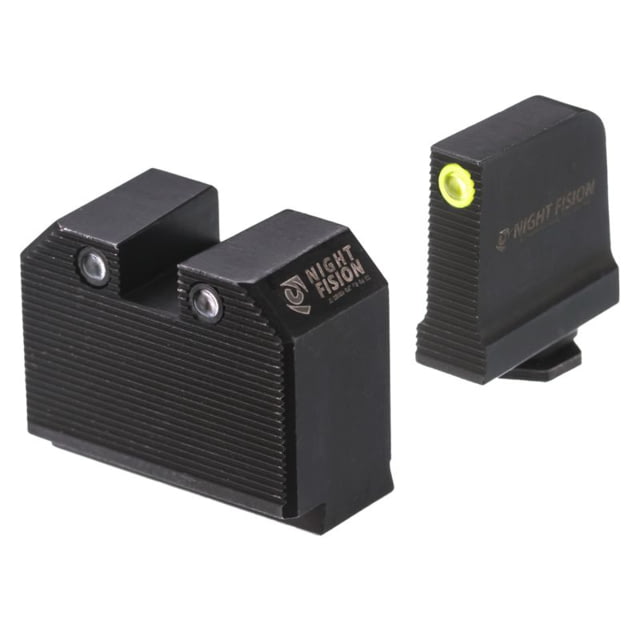 Night Fision Optics Ready Stealth Night Sight Set Glock 17/19/34 w/ DPP/509t/Romeo Pro Yellow Front Black GLK-001-469-494-YGZG - Night Fision