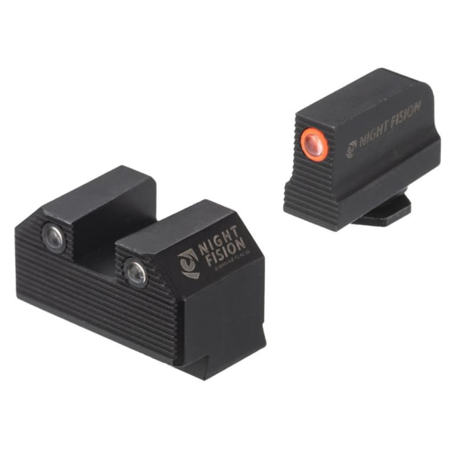 Night Fision Optics Ready Stealth Night Sight Set Glock 48 w/ 507k Orange Front Black GLK-005-290-313-OGZG - Night Fision