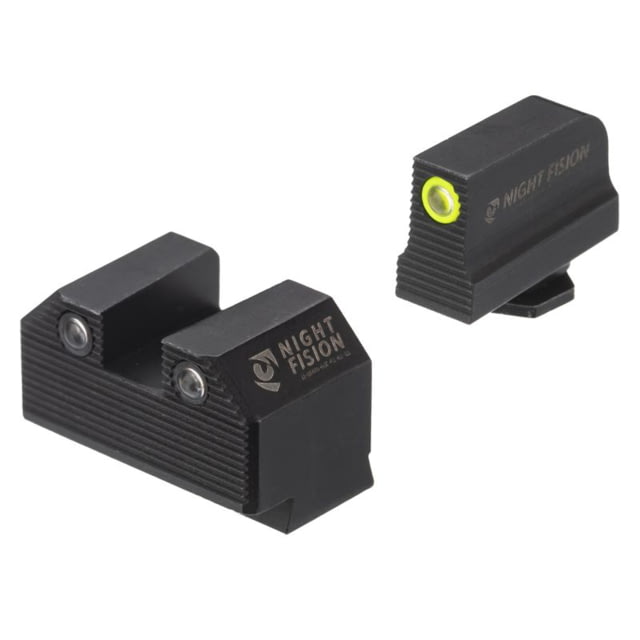 Night Fision Optics Ready Stealth Night Sight Set Glock 48 w/ 507k Yellow Front Black GLK-005-290-313-YGZG - Night Fision