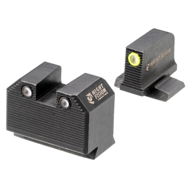 Night Fision Optics Ready Stealth Smith & Wesson Night Sight Set S&W M&P w/ RMR/507c/SRO Yellow Front Black SAW-205-311-402-YGZG - Night Fision
