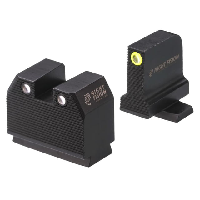 Night Fision Optics Ready Stealth SIG Sauer Night Sight Set Sig P320 w/ DPP/509t/Acro Yellow Front Black SIG-180-455-440-YGZG - Night Fision