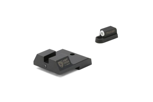 Night Fision Perfect Dot Accur8 Front Night Sights w/ Square Notch Rear for CZ-USA White Front w/ Green Tritium - Black Rear w/ Green fits P-10C - Night Fision