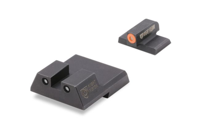 Night Fision Perfect Dot Front Night Sights w/ Square Notch Rear for HK Orange Front w/ Green Tritium - Black Rear w/ Gree fits VP9 VP9SK .45C .45C - Night Fision