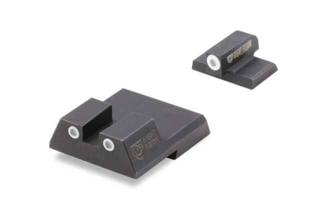 Night Fision Perfect Dot Front Night Sights w/ Square Notch Rear for HK White Front w/ Green Tritium - White Rear w/ Green fits VP9 VP9SK .45C .45C - Night Fision