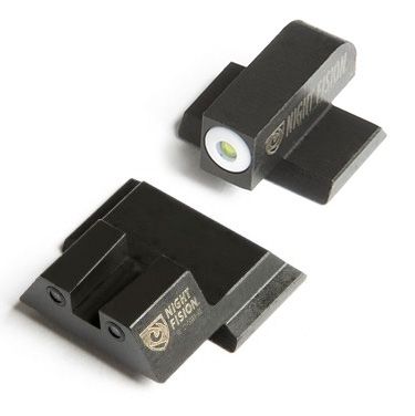 Night Fision Perfect Dot Night Sight Set w/Front Square Rear White Front w/Green Tritium Black Rear w/Green Tr Fits Smith & Wesson M&P SHIELD - Night Fision